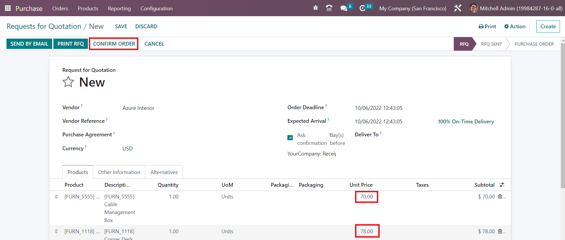 Odoo 16 inventory