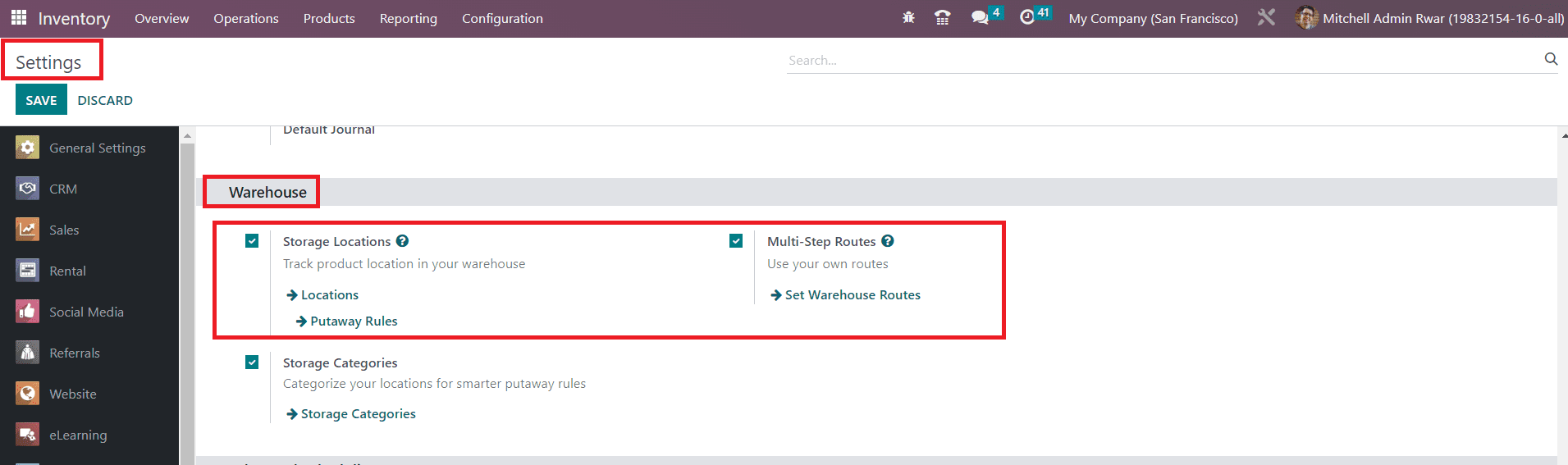 Odoo 16 inventory