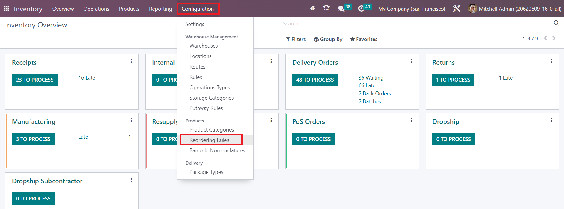 Odoo 16 inventory