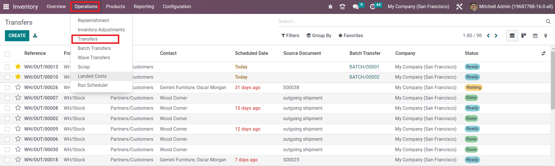 Odoo 16 inventory