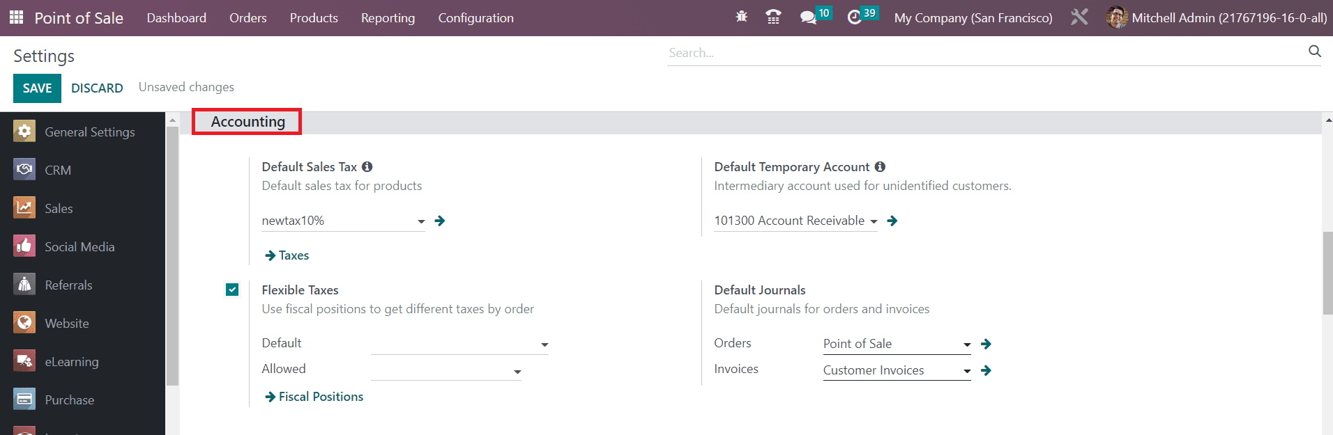 Odoo 16 pos