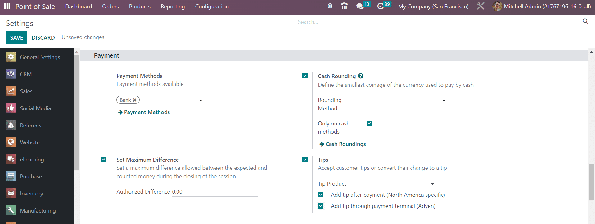 Odoo 16 pos