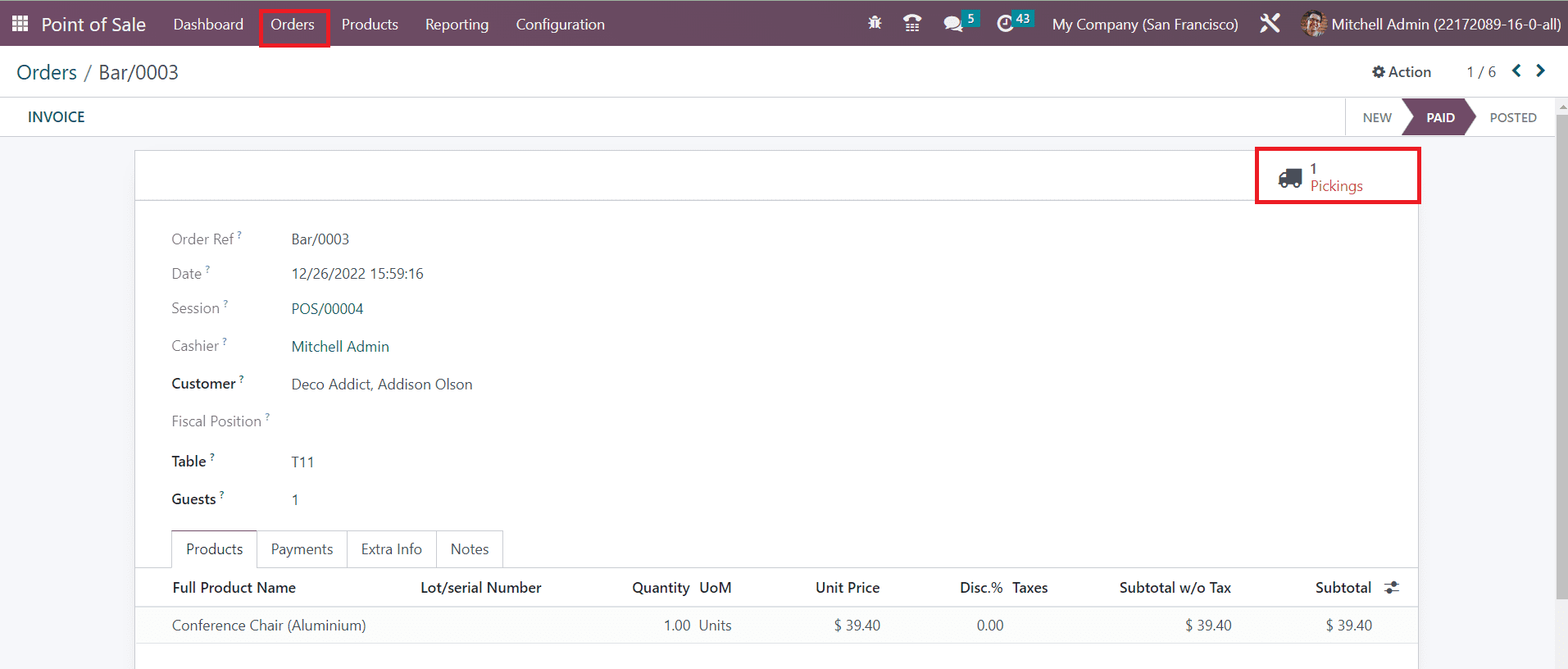Odoo 16 pos