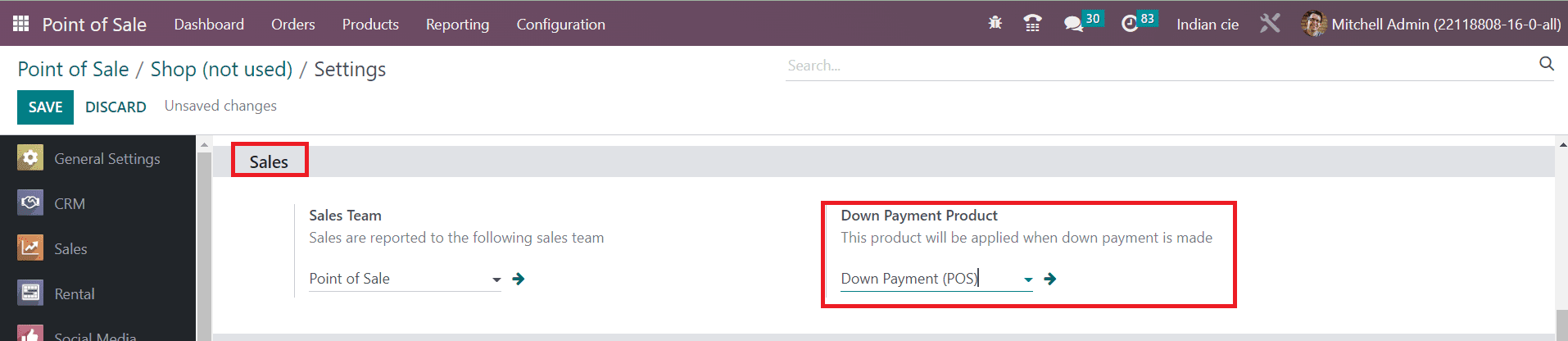 Odoo 16 pos